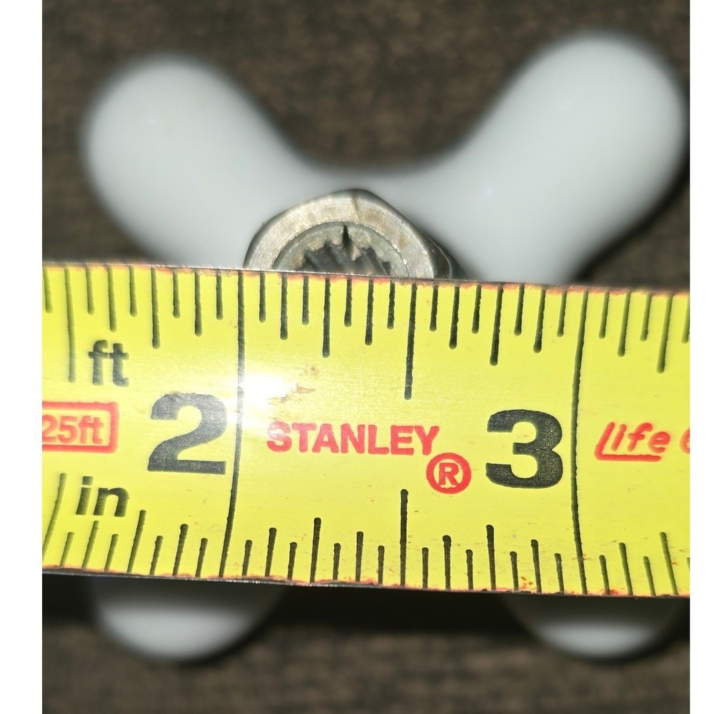 Vintage White Porcelain Cross Faucet Handles Set Hot Cold Waste Ceramic 3pc - Picture 6 of 7